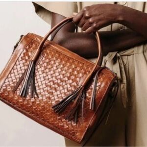 Noonday Collective Monterey. Deep brown braided satchel. Almost new condition!